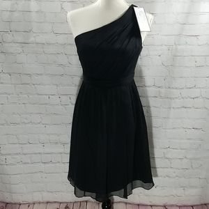 J. Crew Black One Shoulder Kylie Silk Dress NWT